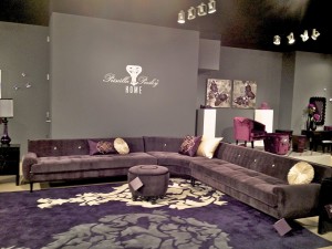 Priscilla Presley Home purple sectional sofa