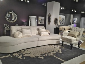 Priscilla Presley Home white sectional sofa